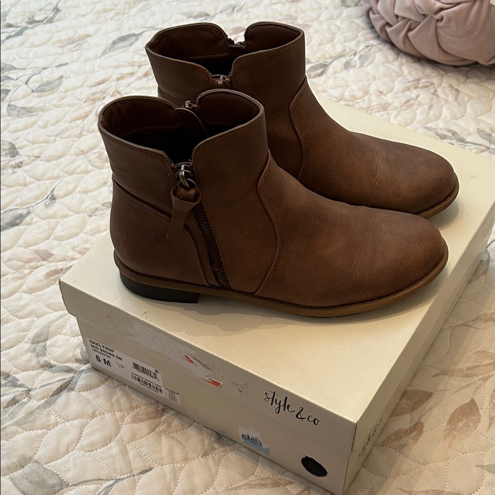 Style & Co. Tan Ankle Booties